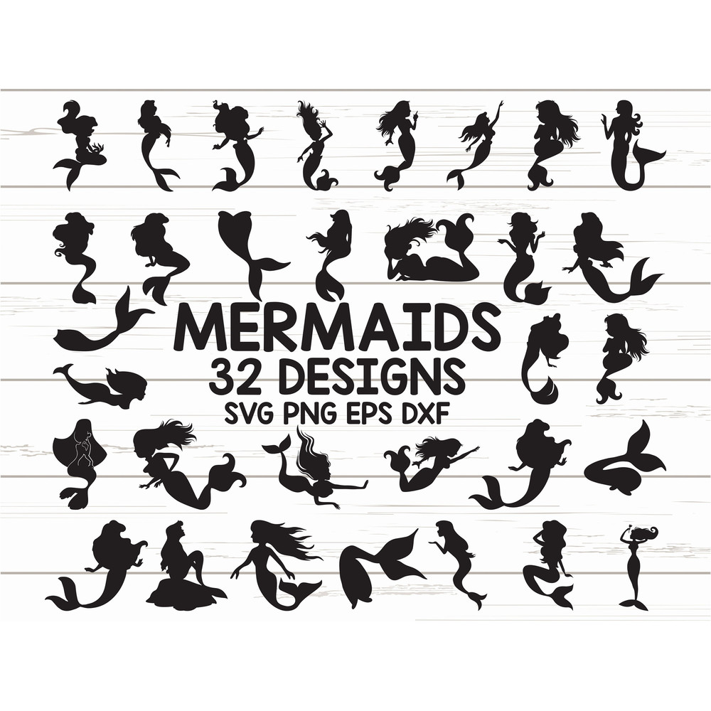 Mermaid SVG Mermaid Tail SVG Cut Files Commercial use Cricut Clip art Sea Creatures SVG.jpg