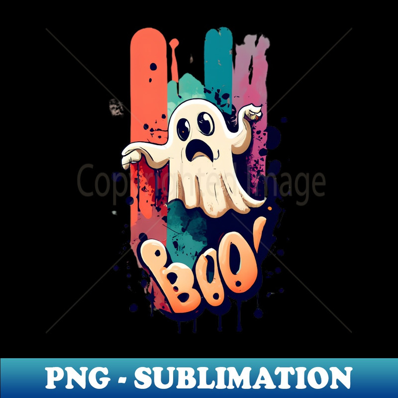 AJ-20231117-9476_Minimalist Ghost Thumbs-Down Vector T-Shirt Design with Boo Watercolor Splash 9453.jpg