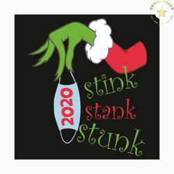 stink stank stunk grinch holding face mask svg, christmas svg, stink stank stunk svg, grinch holding face mask svg, grin
