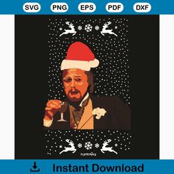 A Man With Christmas Party Svg, Christmas Svg, Christmas Svg, Man Wearing Santa Hat Svg, Man Drinking Svg, Wine Svg, Sno