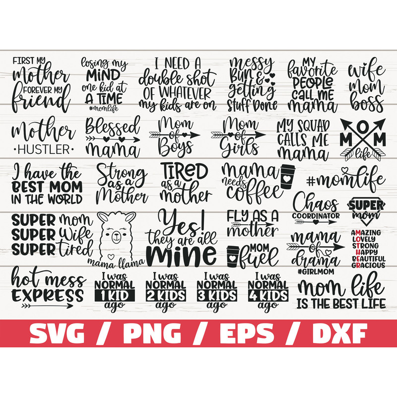 Mom Life SVG Bundle Mother's Day SVG Cut File Cricut Commercial use Mom Sayings SVG Funny Mom Quote Mother Gift Vector.jpg