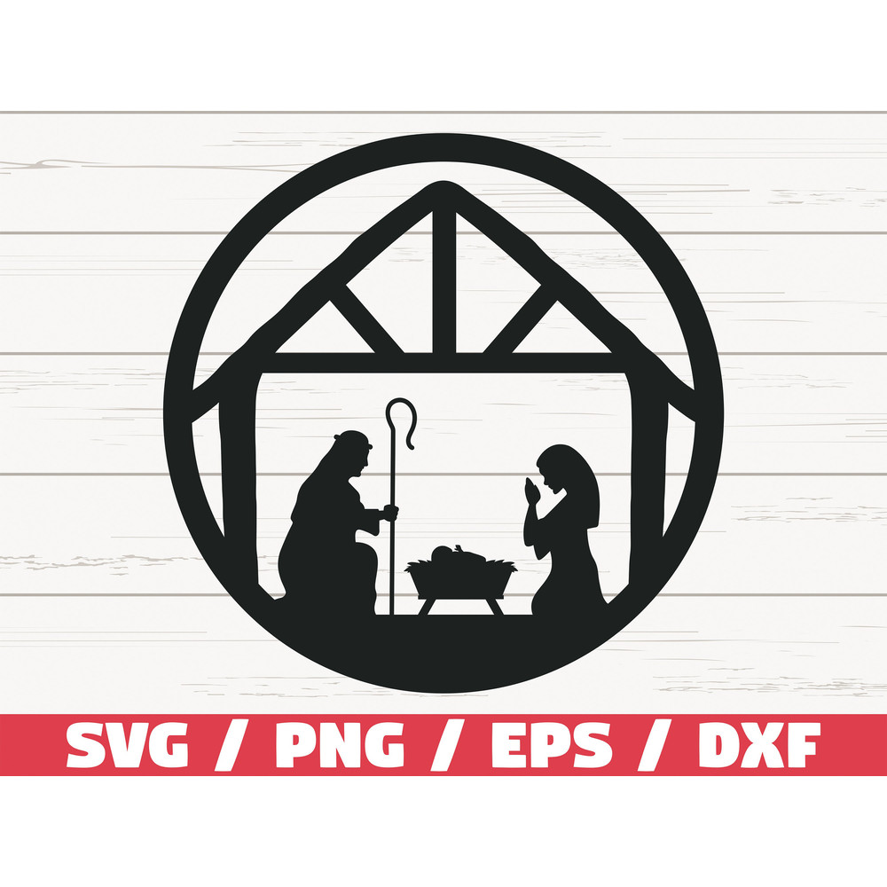 Nativity Scene SVG  Cut File  Cricut  Commercial use  Christmas SVG  Christmas Decoration  Clip art  Vector.jpg