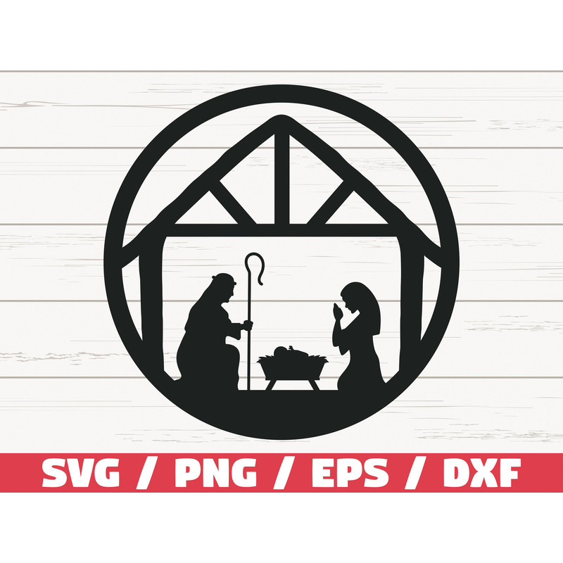 Nativity Scene SVG  Cut File  Cricut  Commercial use  Christmas SVG  Christmas Decoration  Clip art  Vector.jpg