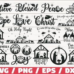 nativity svg bundle, cut file, cricut, commercial use