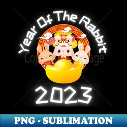 year of the rabbit chinese zodiac lunar new year - decorative sublimation png file - revolutionize your designs