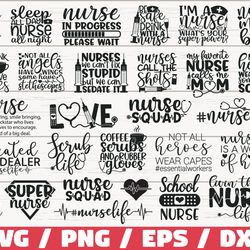 nurse bundle svg, cut file, cricut, commercial use