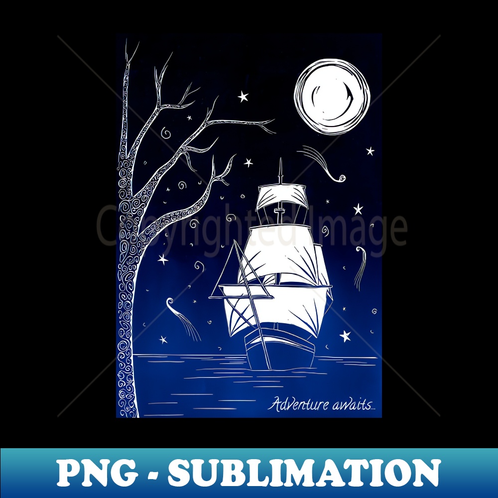 FX-20231117-284_Adventure Awaits Enchanted Ship Linocut in Blue 9759.jpg