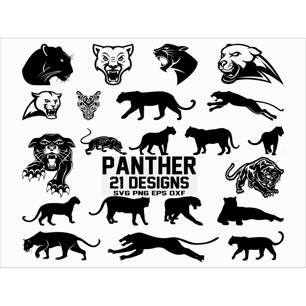 Panther SVG Panther Clipart Cut File Cricut Vector Dxf Png Eps.jpg