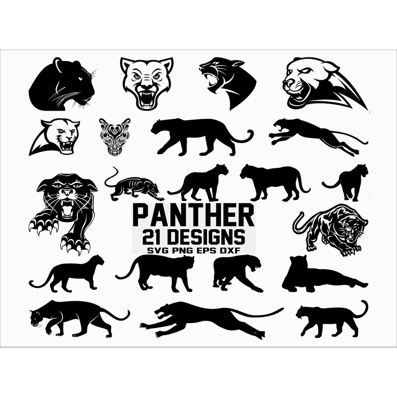 Panther SVG Panther Clipart Cut File Cricut Vector Dxf Png Eps.jpg