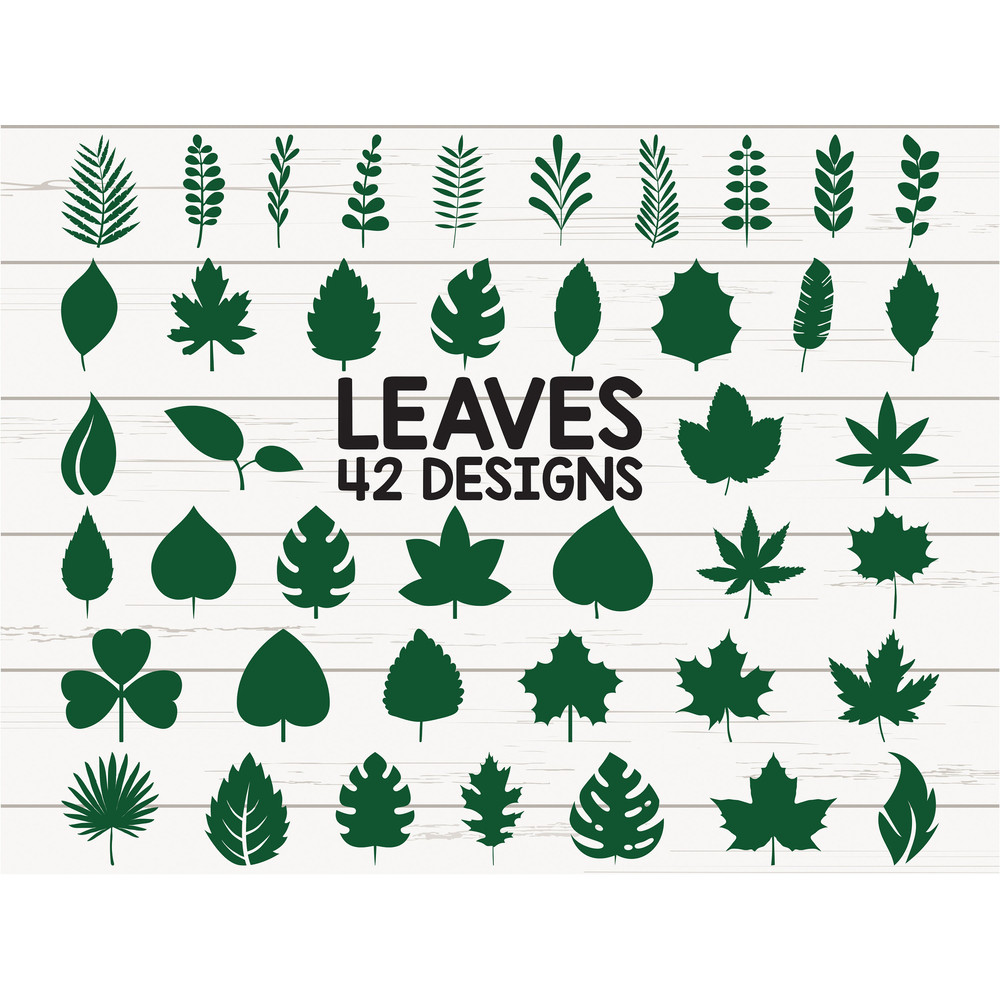 Paper Leaves SVG Leaf Templates Cut Files for Cricut Silhouette Clipart Vector.jpg