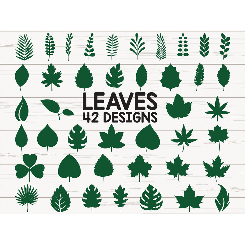 Paper Leaves SVG Leaf Templates Cut Files for Cricut Silhouette Clipart Vector.jpg