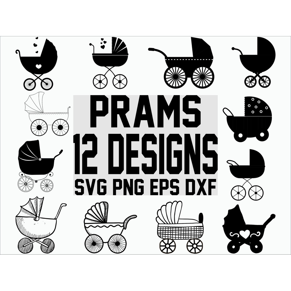 Pram svg baby shower svg stroller svg baby svg pram svg motherhood svg clipart cut file cuttable file iron on stencil file decal.jpg