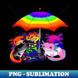 all under the umbrella axolotl - decorative sublimation png file - enhance your apparel with stunning detail
