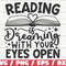 Reading Is Dreaming With Your Eyes Open SVG Cut File Cricut Clip art Commercial use Reading SVG Book Quote SVG Book Lover.jpg