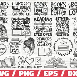 reading svg bundle, cut files, commercial use, cricut