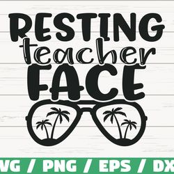resting teacher face svg, cut file, cricut, commercial use