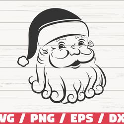 santa face svg, christmas svg, santa claus svg, cut file