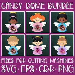 Angel Candy Dome Bundle | Paper Craft Template | Christmas ornament | Sucker holder SVG