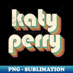 retro vintage rainbow katy letters distressed style - instant sublimation digital download - stunning sublimation graphics
