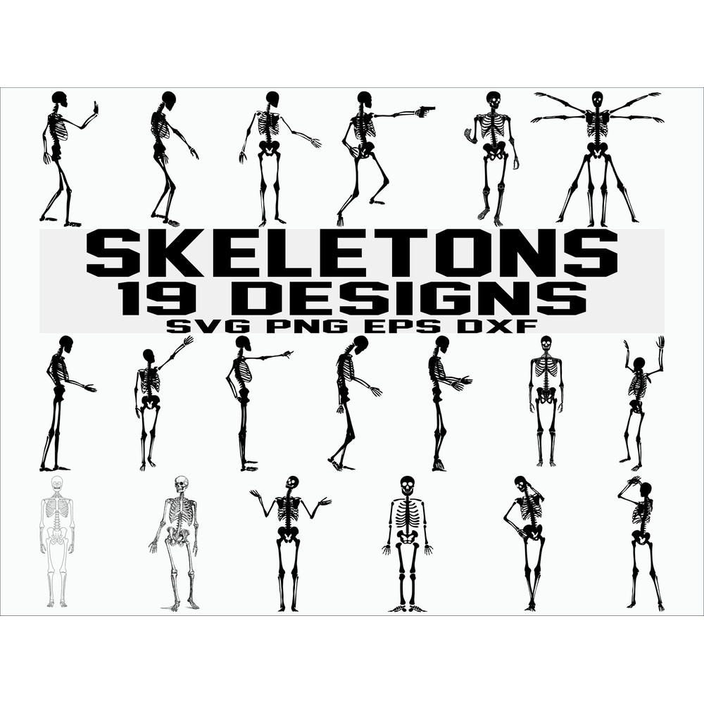 Skeleton SVG Skeleton bones svg halloween svg cut files silhouette cricut.jpg