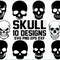 Skull SVG Skull Clipart Cut Files Silhouette Files for Cricut Vector.jpg