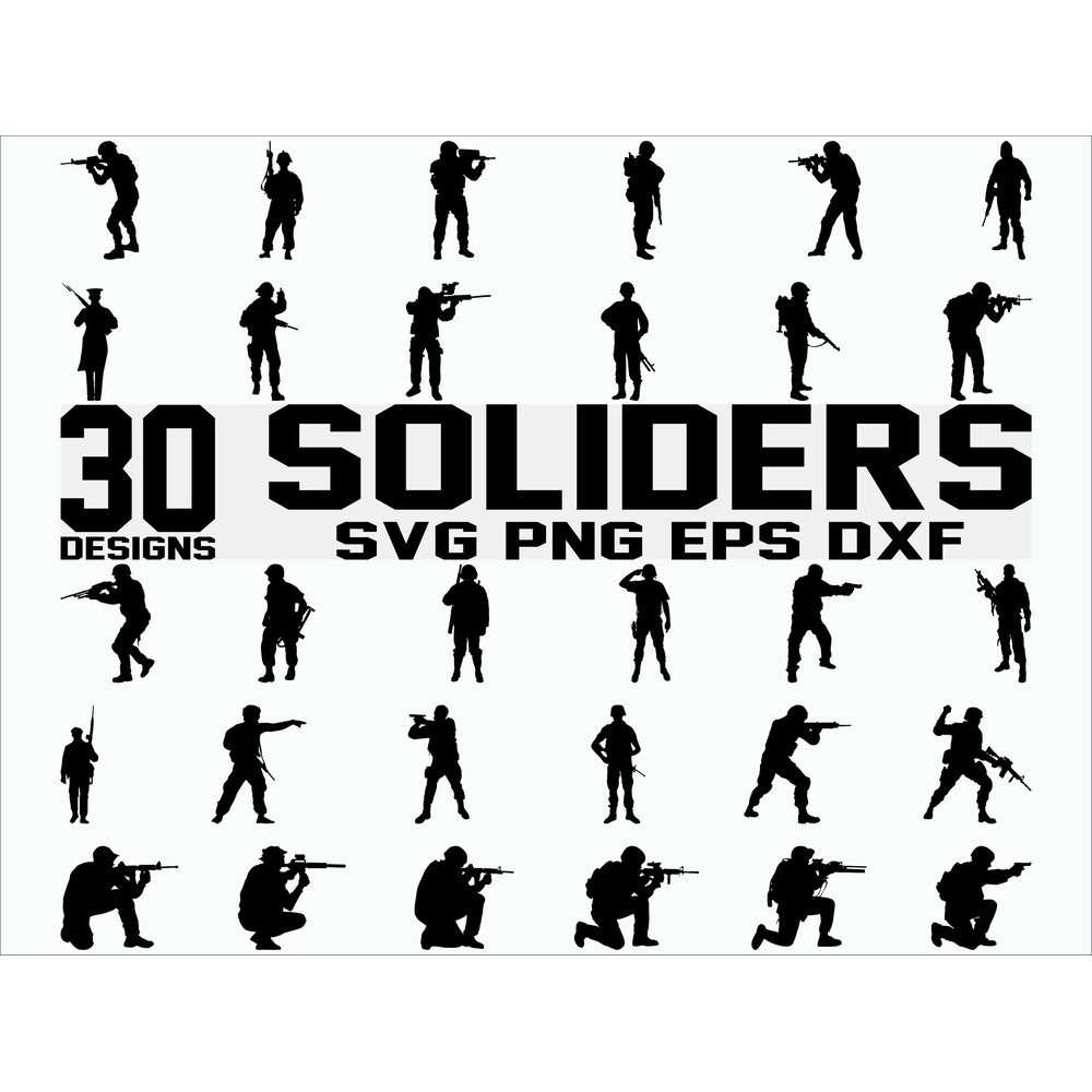 Soldierssvg Printable files Clipart Sihlouette files Cuttable files Vector files digital dowload.jpg