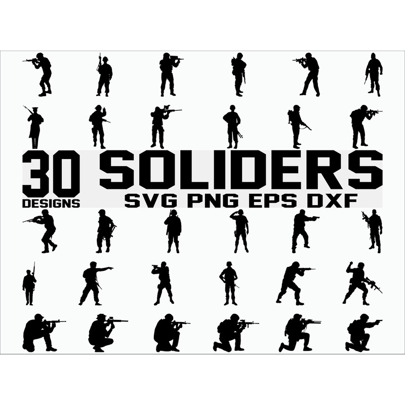 Soldierssvg Printable files Clipart Sihlouette files Cuttable files Vector files digital dowload.jpg