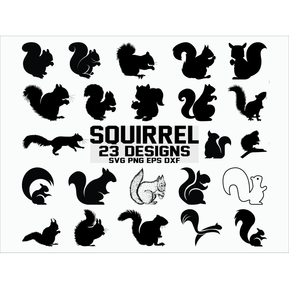 Squirrel SVG Squirrel Silhouette Squirrel Vector Clipart Printable Cricut Cut Files Cricut Digital File.jpg