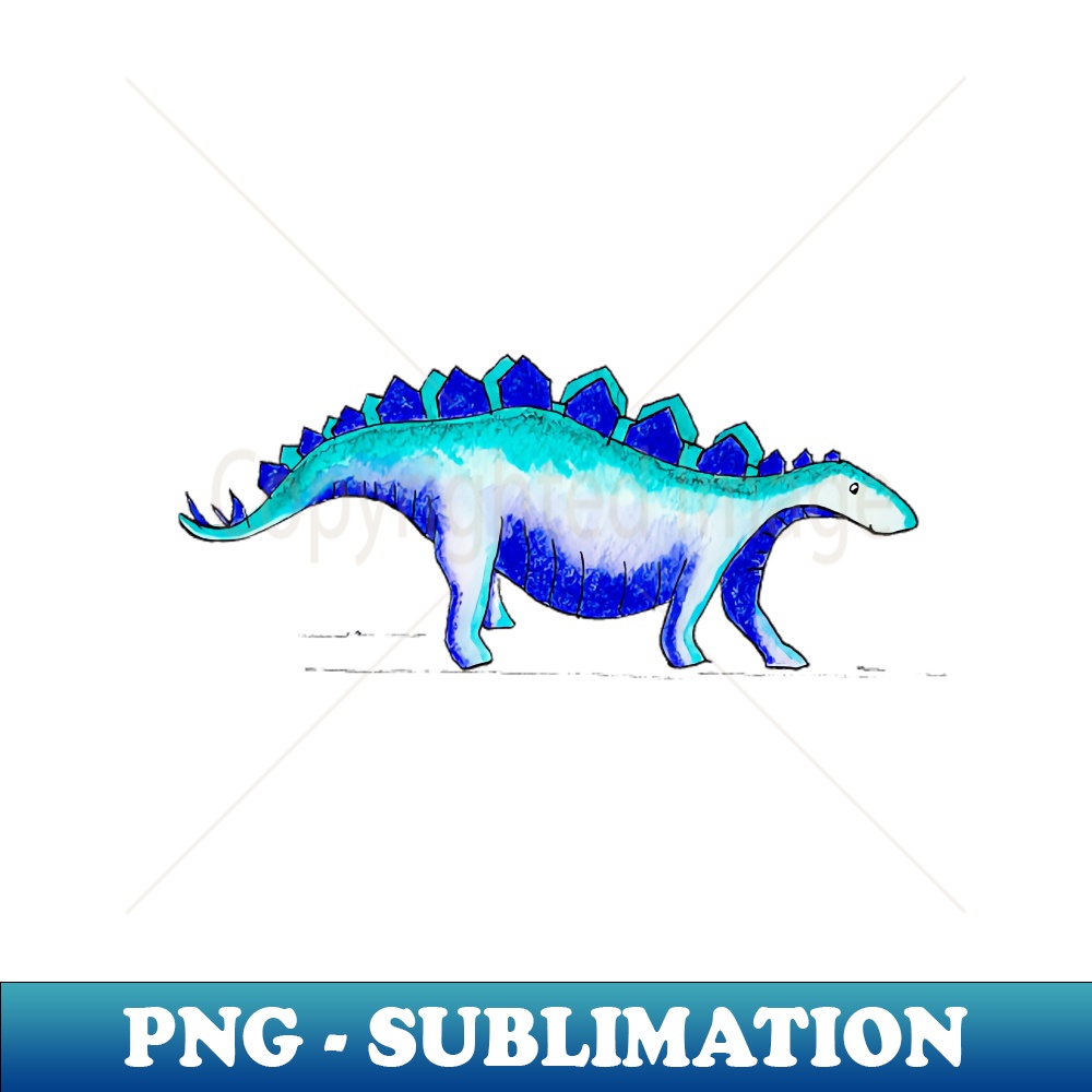 KQ-20231117-1860_Blue Stegosaurus Dinosaur Watercolour Print for Kids 3110.jpg
