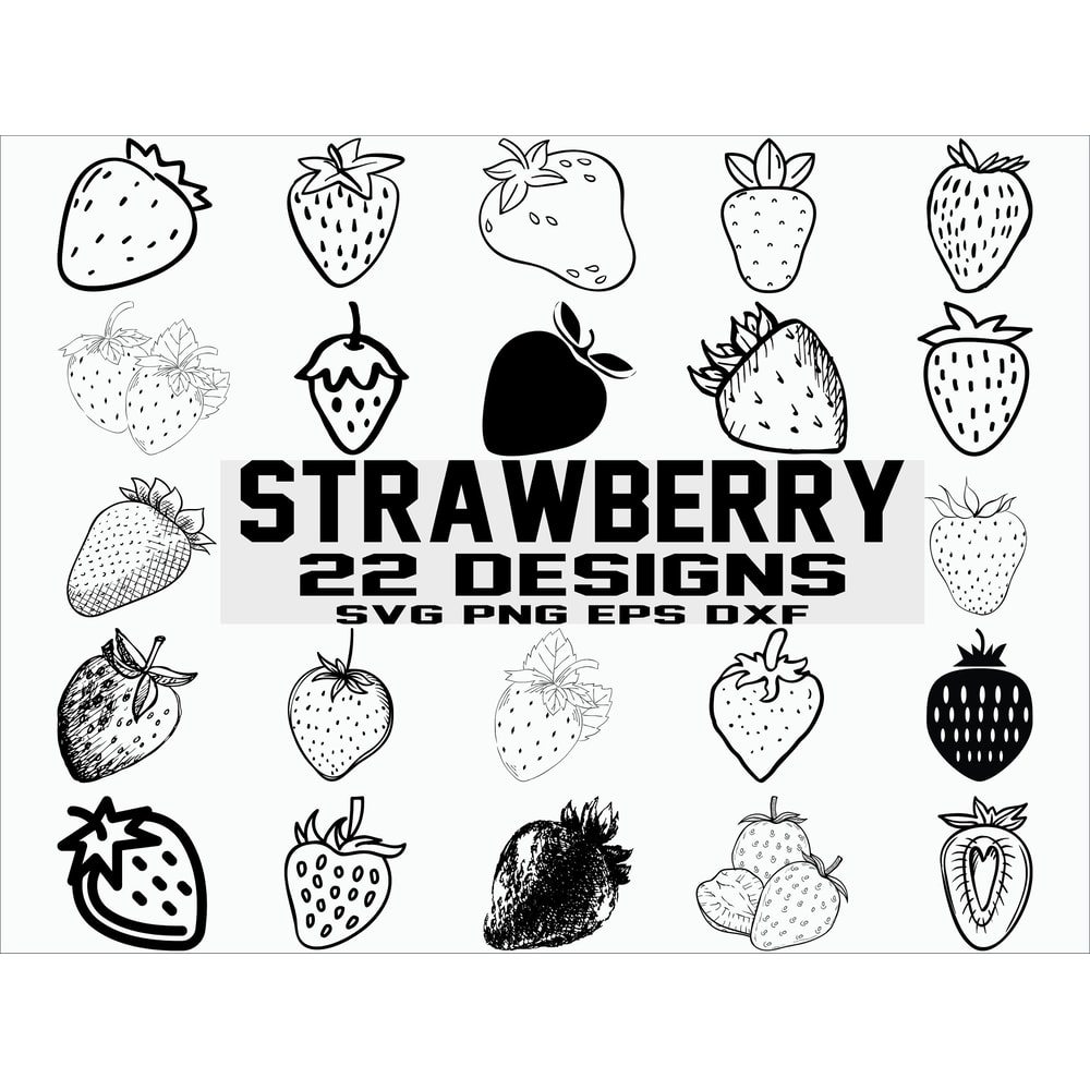 Strawberry svg fruit svg food svg clipart silhouette decal stencil vinyl cut file iron on cuttable file printable vector.jpg