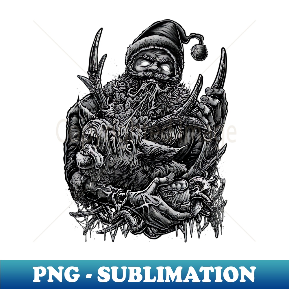 LC-20231117-15672_winya no172-2 Zombie Santa Eating Reindeer Black and White 2974.jpg