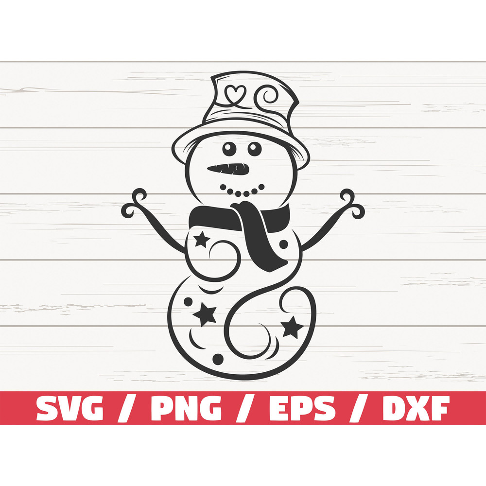 Swirly Snowman SVG  Christmas SVG  Snowman SVG  Winter Svg  Cut File  Cricut  Commercial use  Silhouette.jpg
