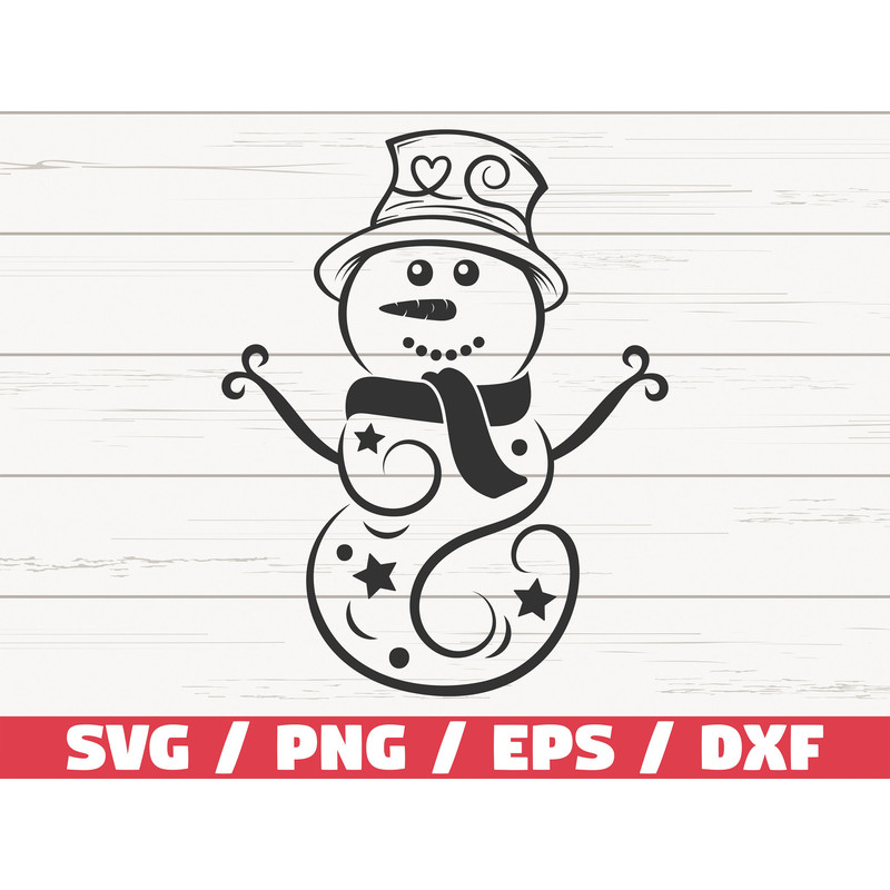 Swirly Snowman SVG  Christmas SVG  Snowman SVG  Winter Svg  Cut File  Cricut  Commercial use  Silhouette.jpg