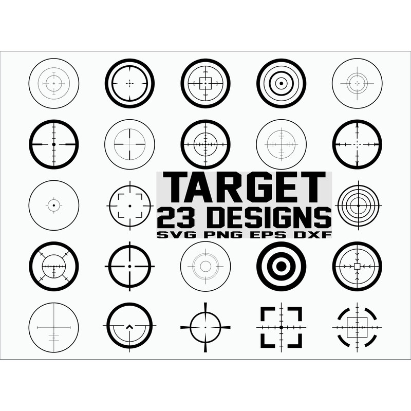Target SVG Bullseye SVG Shooting Target SVG Clipart Cut Files Silhouette Cricut Vector.jpg