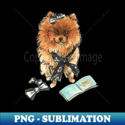 malou pomeranian puppy watercolour painting - retro png sublimation digital download - perfect for sublimation art