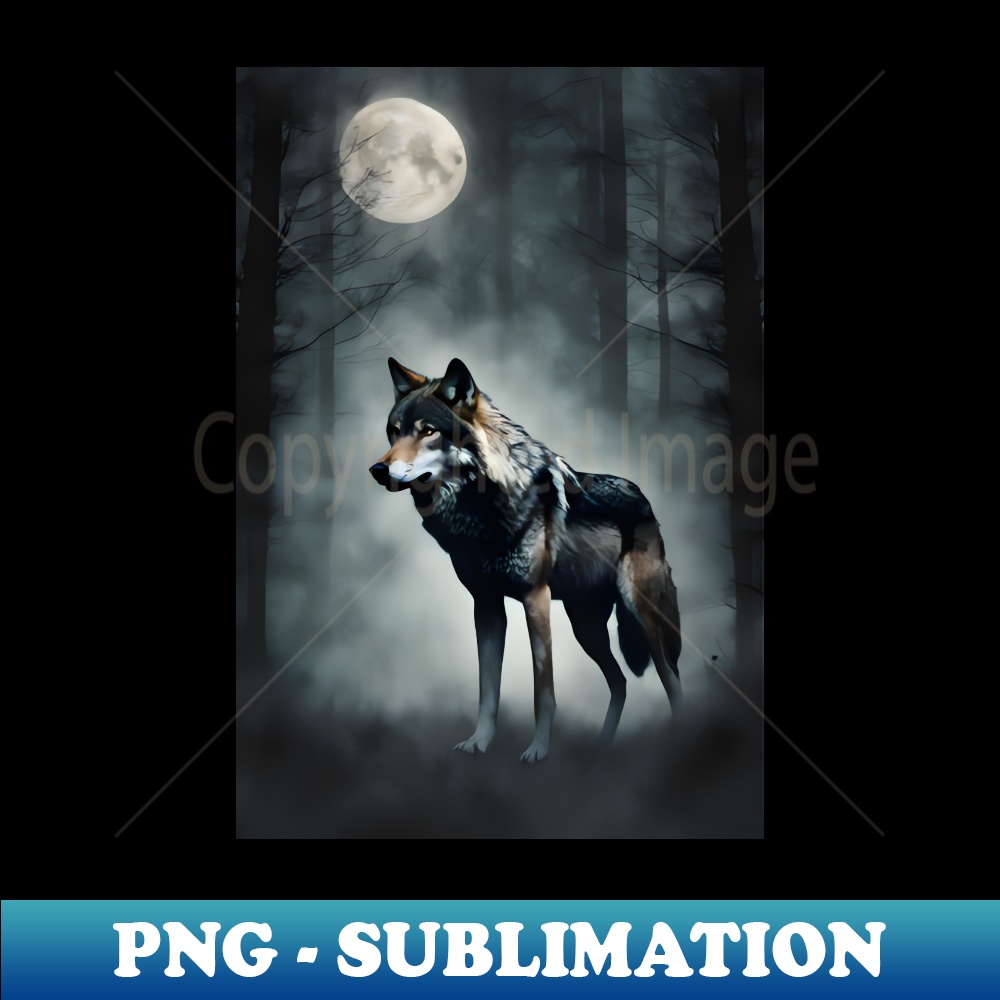 MF-20231117-9990_Mysterious Wolf in the Foggy Dark Forest Vintage 5341.jpg