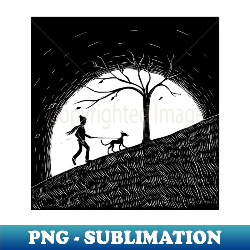 NO-20231117-4030_Dog walking linocut with golden sunset 6095.jpg