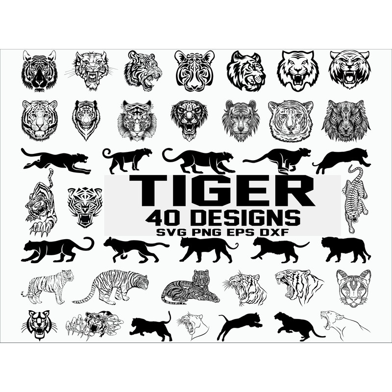 Tiger SVG tiger head svg animal svg zoo svg tiger silhouette wildlife clipart stencil vinyl cut files iron on files silhouette.jpg