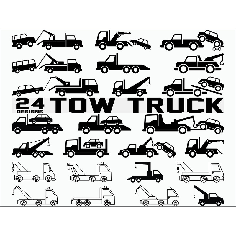 Tow Truck SVG Bundle Tow Truck SVG Tow Vehicle Svg Tow Truck Clipart Cut Files Silhouette Cricut Tow Truck Vector stencil vinyl.jpg