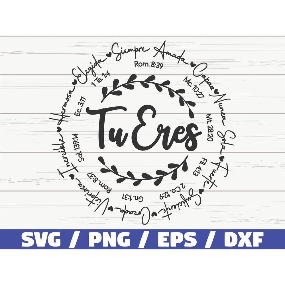 Tu Eres Inspiracion SVG You Are Inspiration In Spanish Bible Verse SVG Cut File Cricut Christian Inspiration SVG Commercial use.jpg