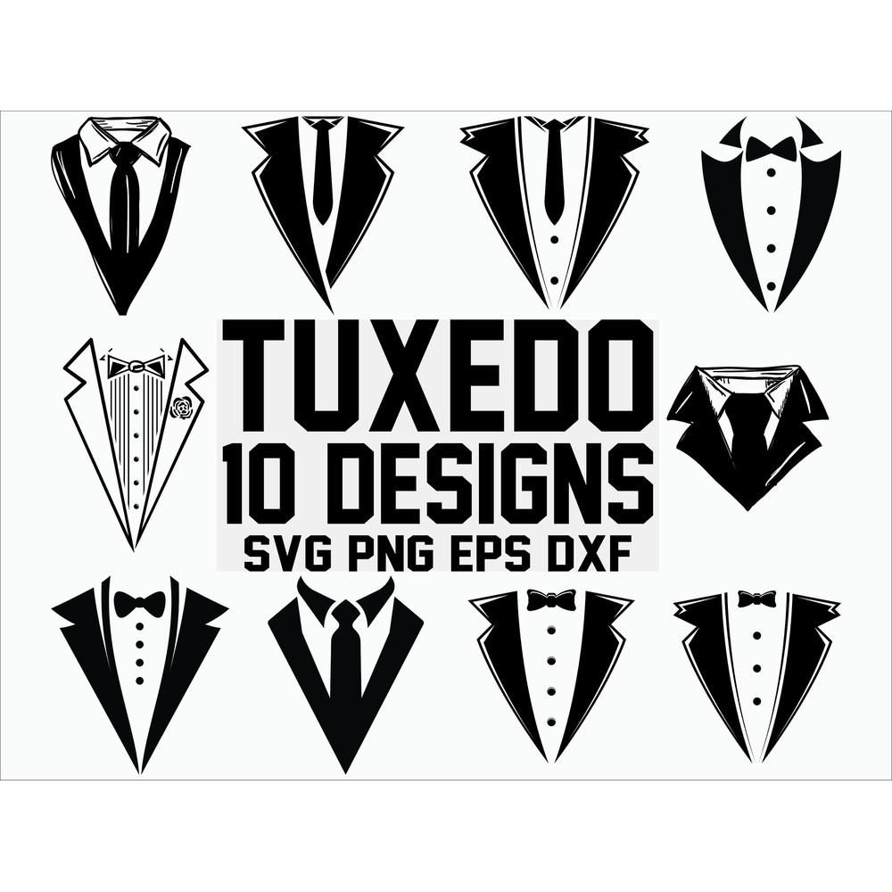 Tuxedo SVG Tuxedo Clipart Suit svg Gentleman svg Cut Files Silhouette Cricut Vector.jpg