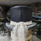 Steampunk Havisham White Crusty Fabric Navy Blue Leather Top Hat (6).jpg