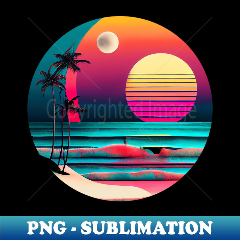 RU-20231117-13343_Sunset over the beach and palm trees bauhaus design 6567.jpg