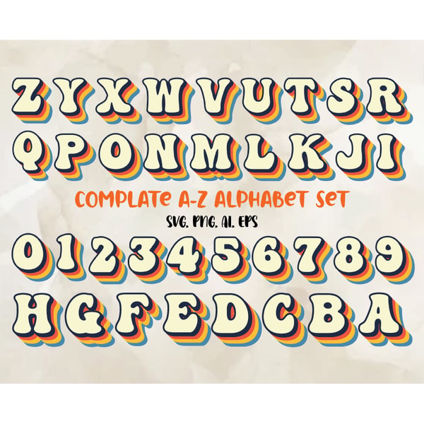 Colorfull Font Colorful Font SVG, Colorful Alphabet SVG, Modern Font, Fonts - Inspire ...