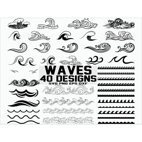 Wave SVG, Sea Waves svg, Ocean Waves svg, Clipart | Inspire Uplift