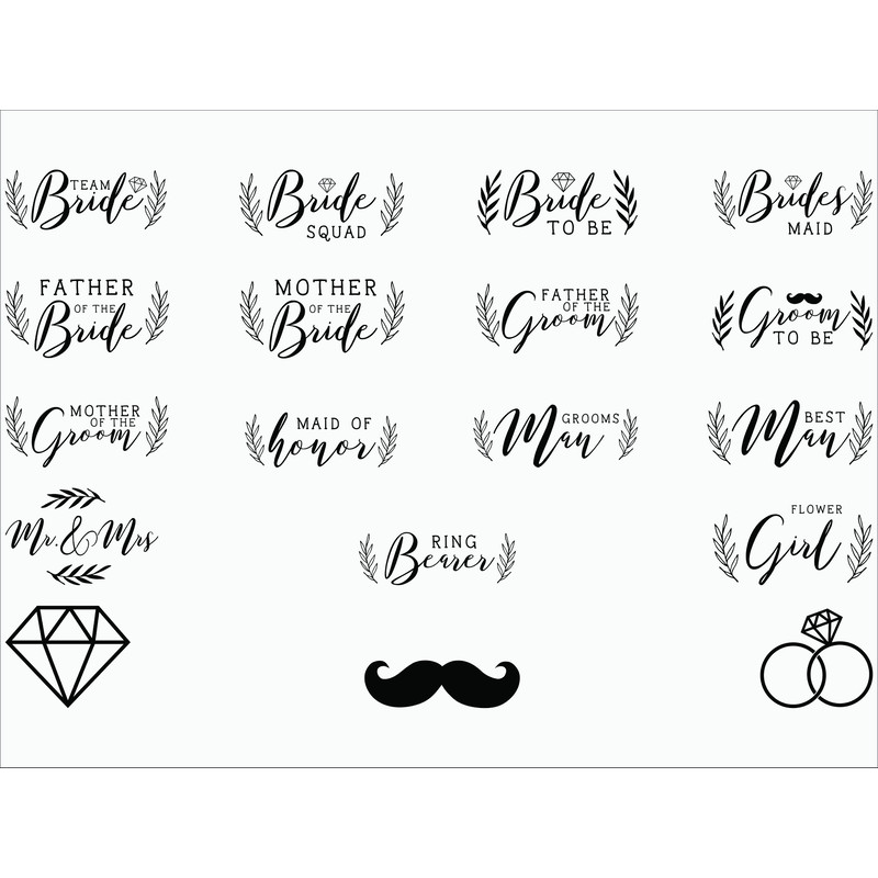 Wedding SVG Bundle Marriage SVGBridal Bride SVG Png Eps Dxf Cricut Beautiful Matching Set Engagement Bride Groom.jpg
