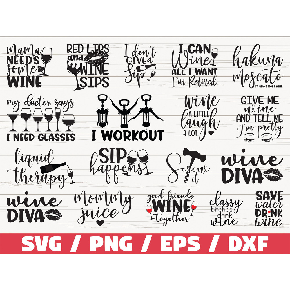 Wine Bundle SVG Wine Svg Wine Glass Svg Cut File Cricut Commercial use Wine Sayings SVG Funny Wine Quote Drinking SVG.jpg