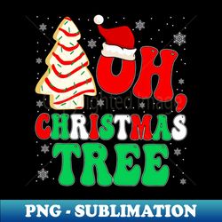 oh christmas tree cakes retro groovy funny xmas - unique sublimation png download - perfect for personalization