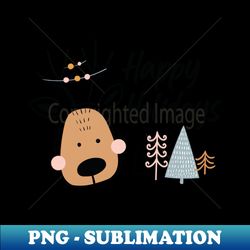 Happy Holidays Reindeer  GraphicLoveShop - Elegant Sublimation PNG Download - Capture Imagination with Every Detail
