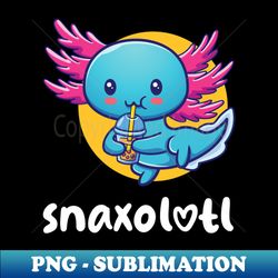 snaxalotl hungry axolotl on dark colors - elegant sublimation png download - bold & eye-catching